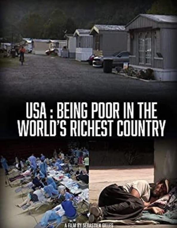 Plakát pro film “Být chudý v nejbohatší zemi světa”