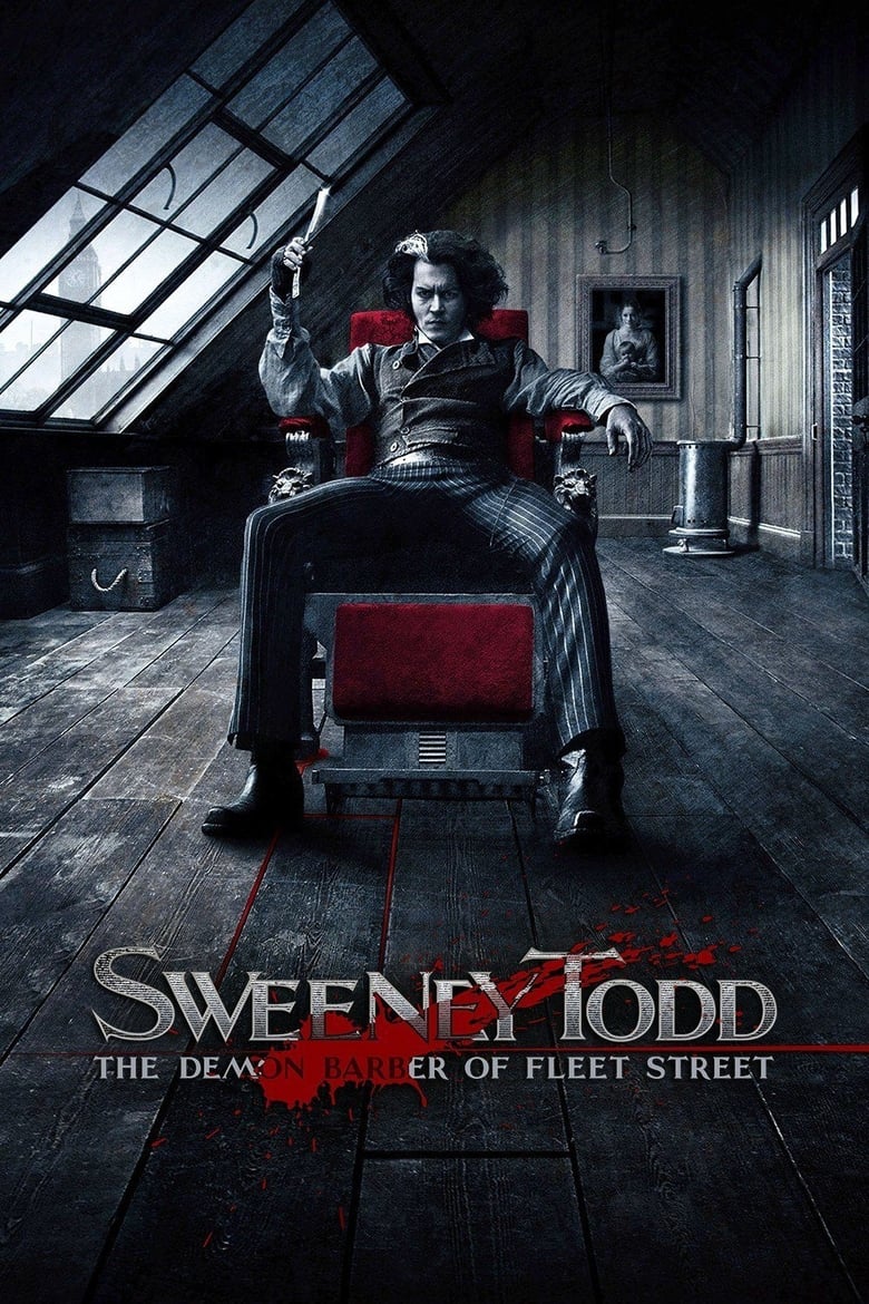 Plakát pro film “Sweeney Todd: Ďábelský holič z Fleet Street”